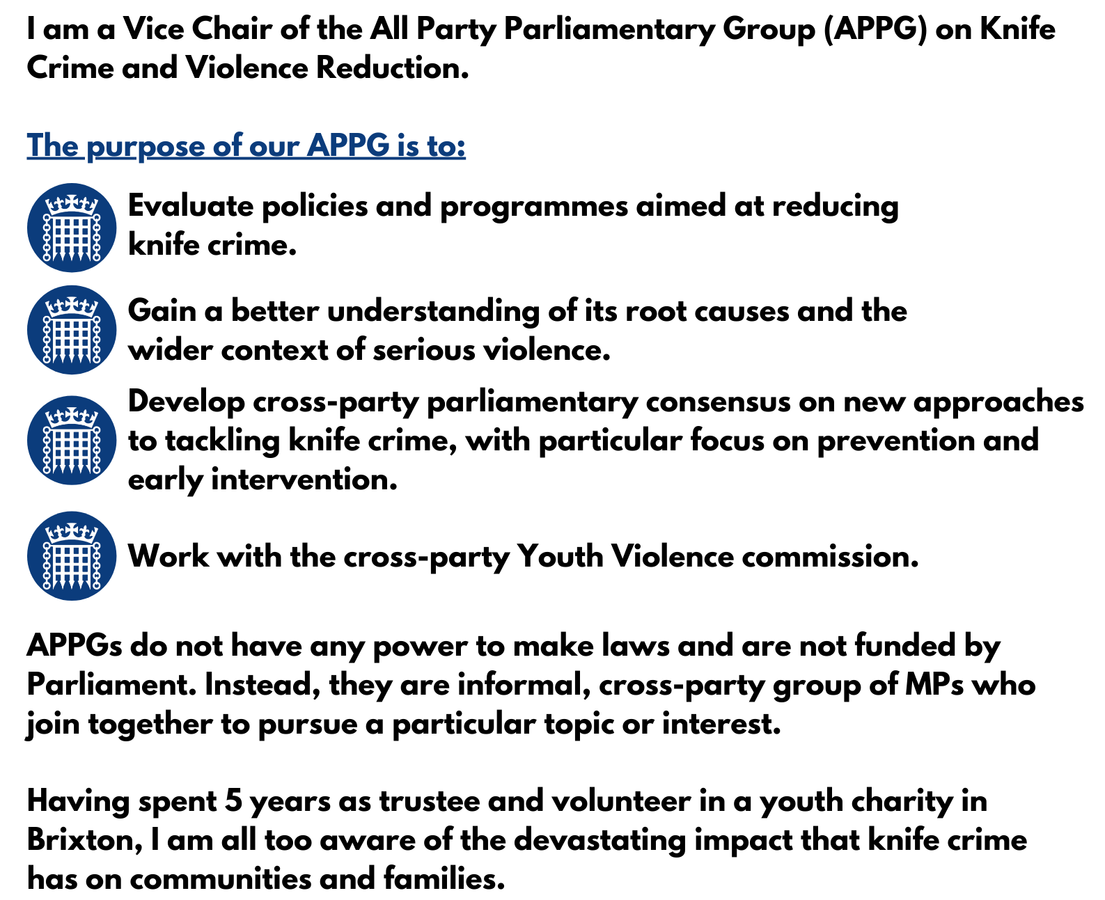 All Party Parliamentary Group on Knife Crime and Violence Reduction