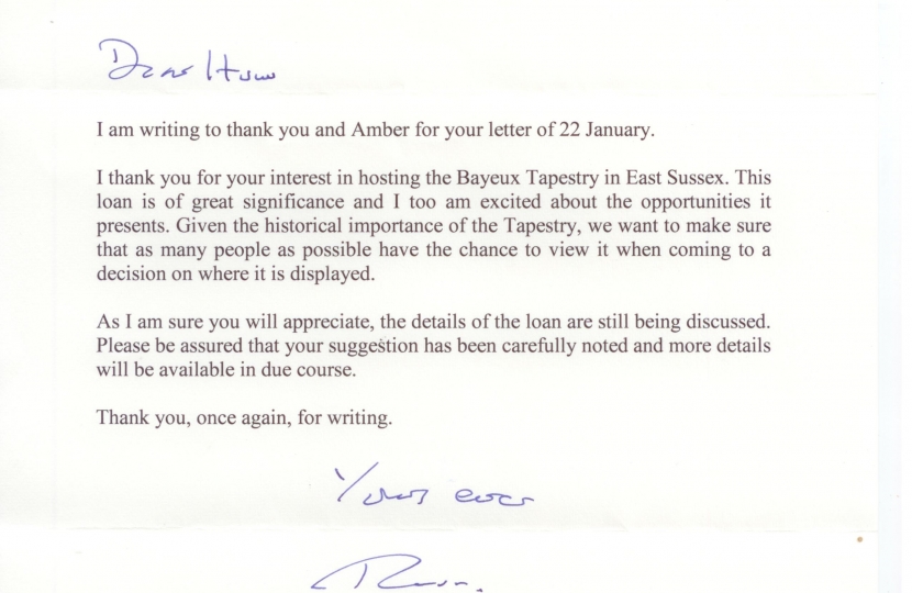 Letter from Prime Minister