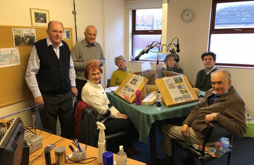 Bexhill Talking Newspaper photo in studio with readers and technicians