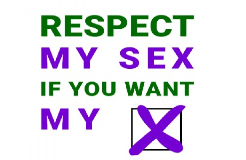 'RESPECT MY SEX IF YOU WANT MY X' Logo