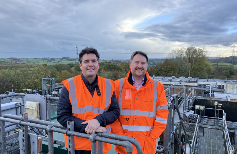 Huw and Director of Operations at SE Water at local water treatment works 