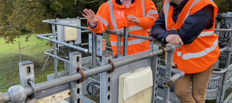 Huw and Director of Operations at SE Water at local water treatment works 