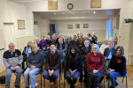 Huw with Whatlington residents in village hall