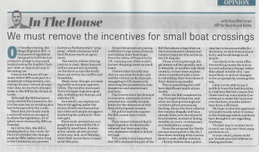 Photo of Huw's article in the Bexhill Observer